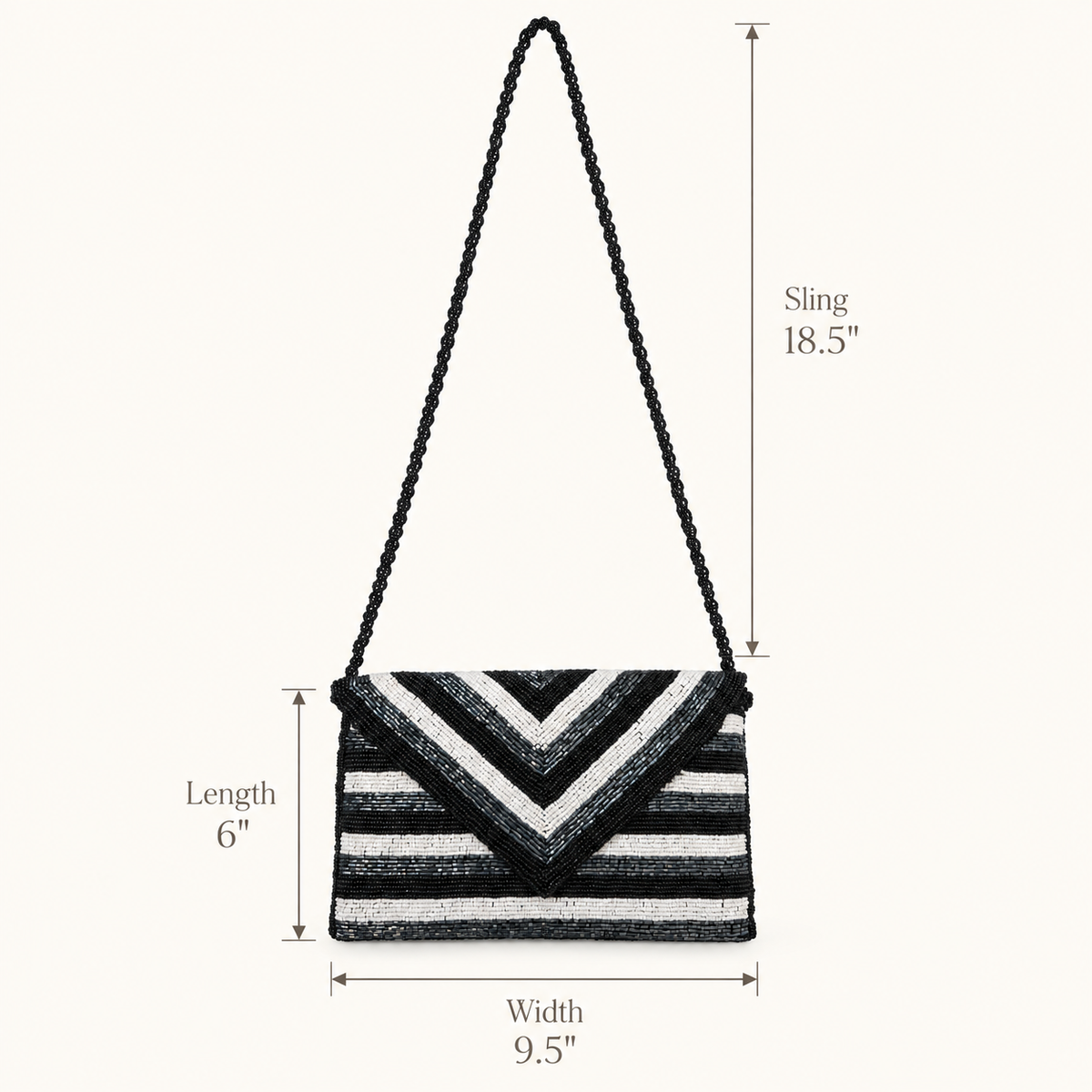 Beaded chevron Clutch