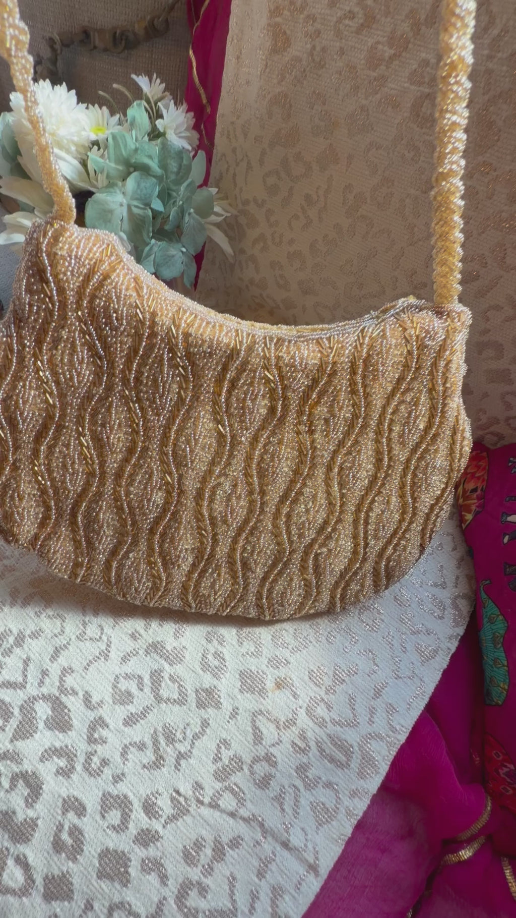 Beaded shoulder evening bag