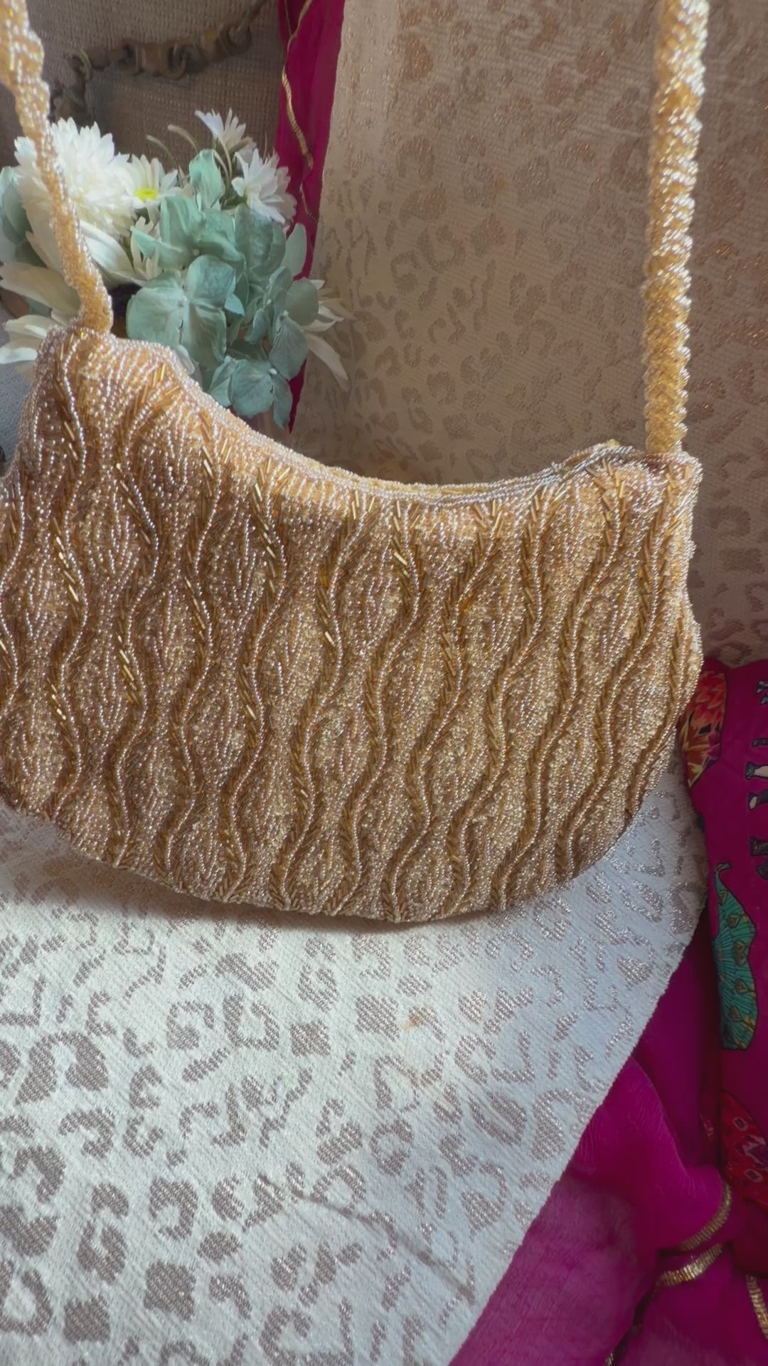 Beaded shoulder evening bag