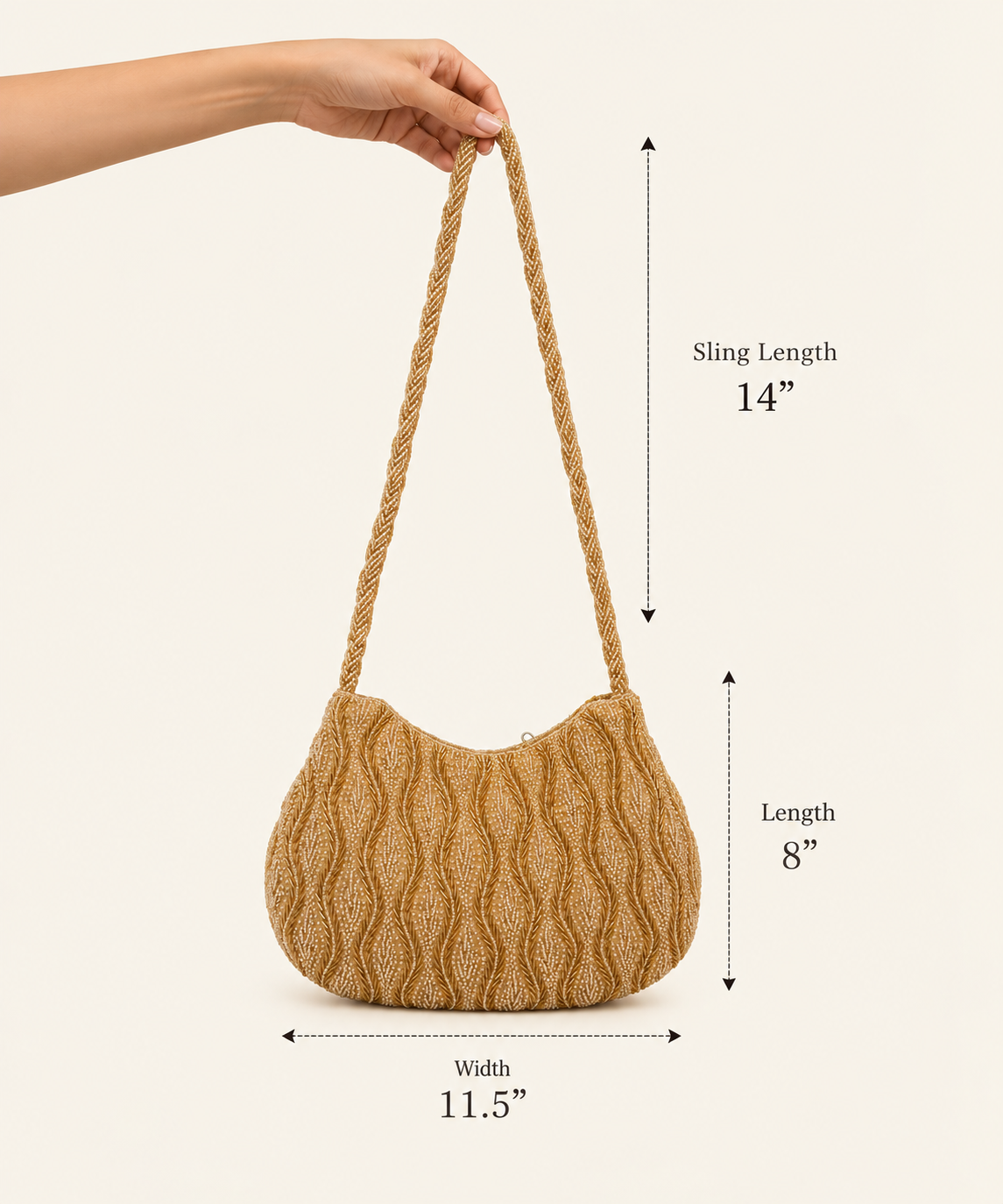 Beaded shoulder evening bag
